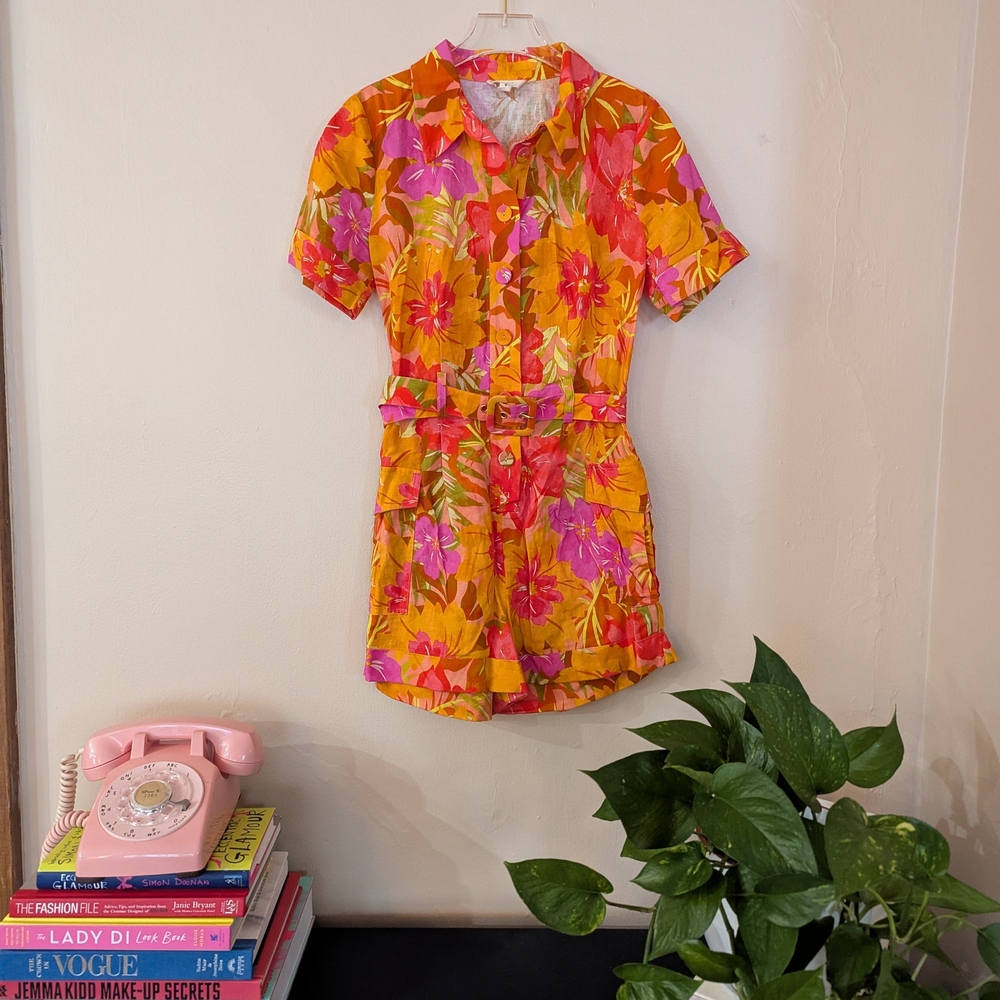 Anthropologie x Kachel Bright Botanical Romper